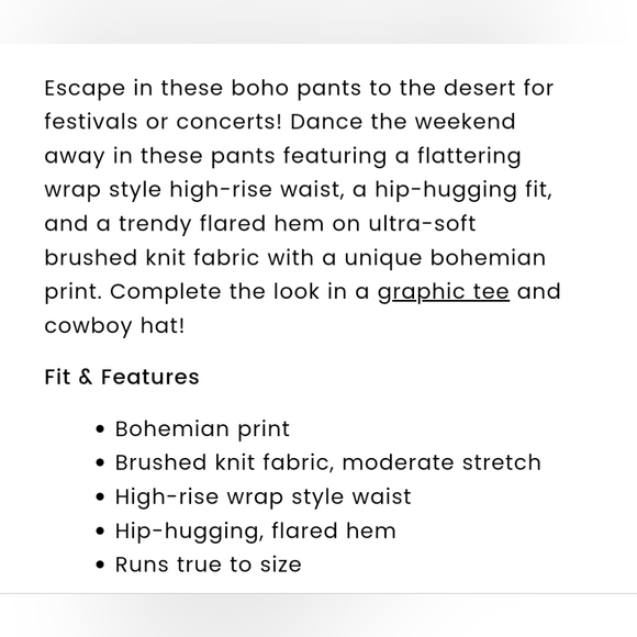 Desert Wanderer Wrap Waist Boho Flare Pants - Picture 4 of 4